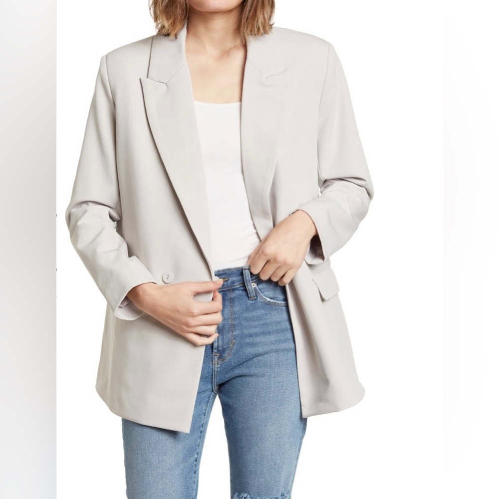Oversized Boyfriend Blazer in Gray